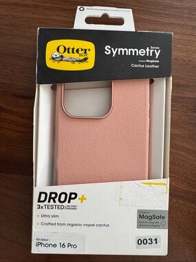 OtterBox Symmetry Series Cactus Leather MagSafe Case for iPhone 16 Pro - Pink